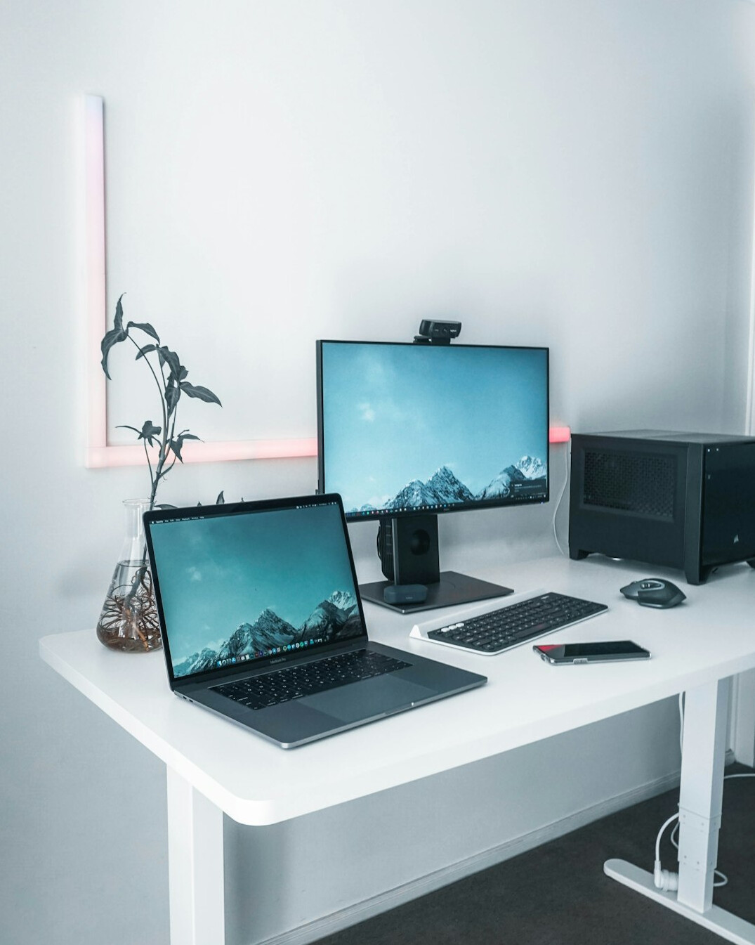 modern office with computers